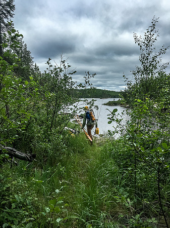 Seeing Haven Lake for the first time ever, as we finish our first carry.
