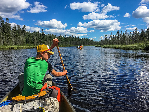 Leaving Spider Lake, paddling on to Onnie.