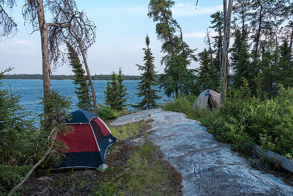 Tent site on the Glenn Lake peninsula site.