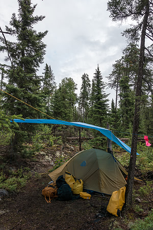 Camp on Upper Kilburn Lake.