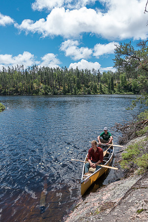 The sun comes out as we take lunch on Paull Lake.