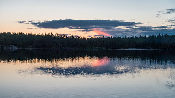 Evening calm descends on Aegean Lake.
