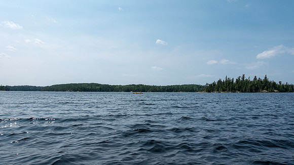 Paddling towards the portage from Hansen to Glen Lake.