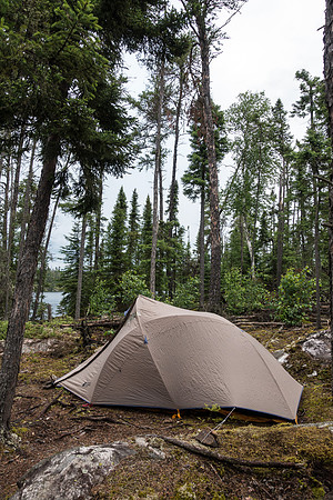 Camp on Upper Kilburn Lake.