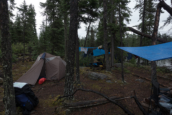 Camp on Upper Kilburn Lake.