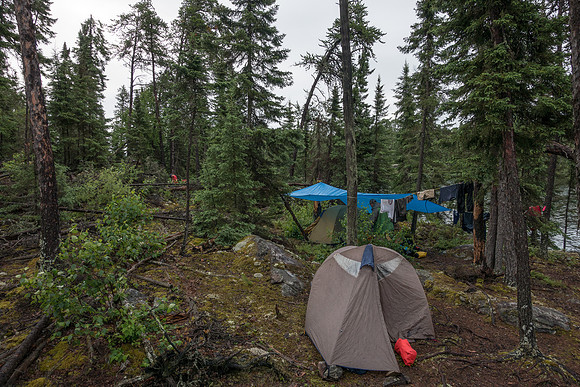 Camp on Upper Kilburn Lake.