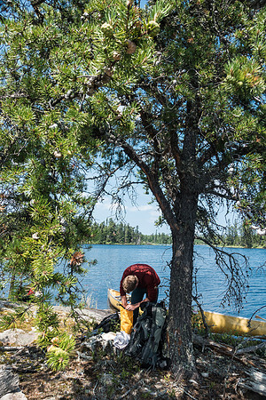 Taking a lunch break on Hansen Lake.