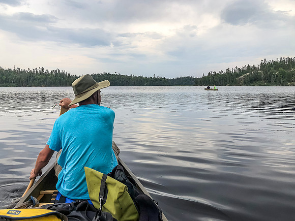 Paddling out of Onnie Lake.