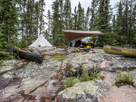 Waking up to a wet camp on Tuesday morning. Better get used to this.