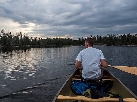 Fishing after supper on Haven Lake.