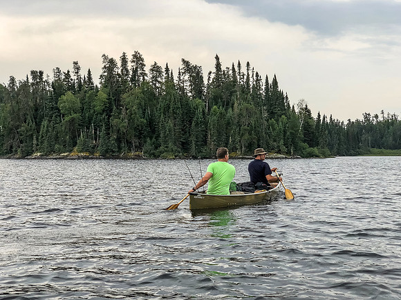 Paddling out of Onnie Lake.