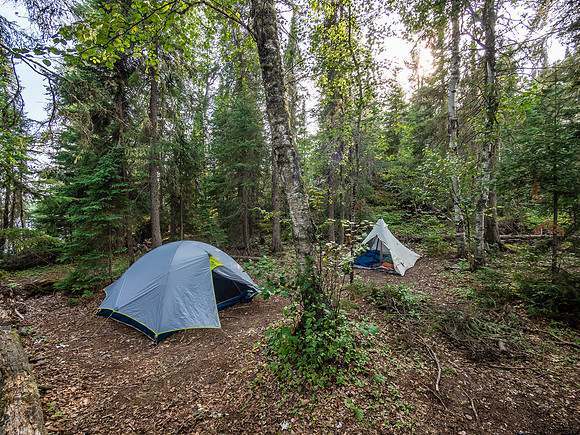 Campsite on Optic Lake.