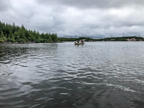 The weather calms down a bit in the interesting Jigsaw Lake.