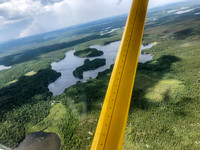 Anchor Lake is just north of Embryo. Note the Domain Lake fire in the distance at upper left.