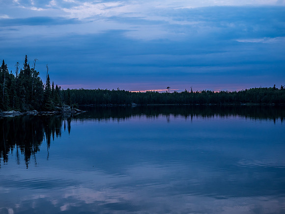 A muted, but lovely sunset on Optic Lake.