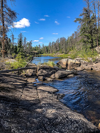 Very low water levels towards Beck's Lake.