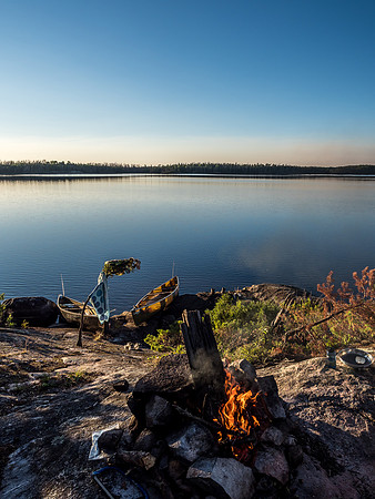 The peninsula or "bear" campsite on Glenn Lake.