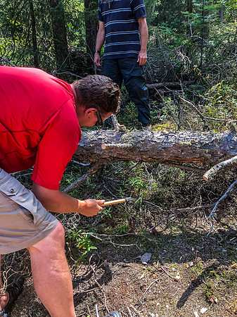 Performing some trail maintenance which came in handy on my solo trip through the same area later.