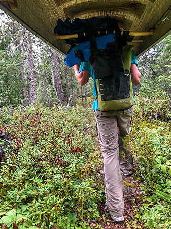 Portaging towards the unnamed lake out of Onnie.
