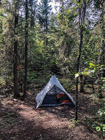 The Optic Lake campsite.