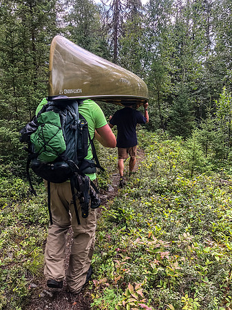 The final portage to the road.