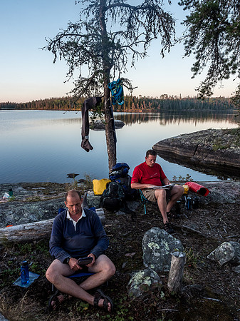 Relaxing at camp on Glenn Lake.