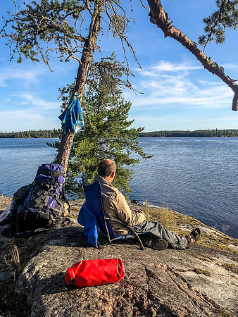 A nice morning at the peninsula campsite on Glenn Lake.
