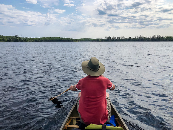 A tiny amount of wind as we cross Telescope Lake.