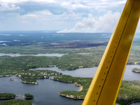 Looking over Domain Lake towards the wildfire that blocked our original route which was right through the burnt (and still smoldering) area at center.