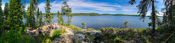 Looking over the awesome kitchen area on the Optic Lake campsite.