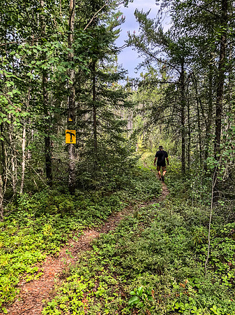 The final portage to the road.
