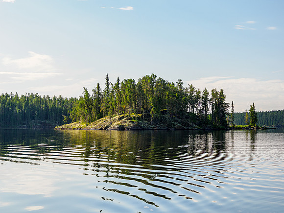 A look back at the island with campsite "KU" on it.
