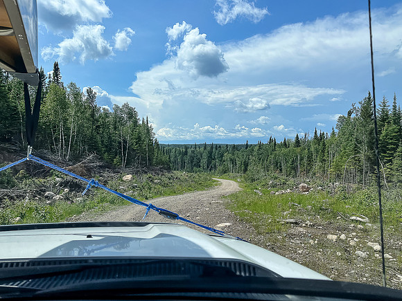 The Iriam Lake Road is a huge fire break after the 2021 wildfires.