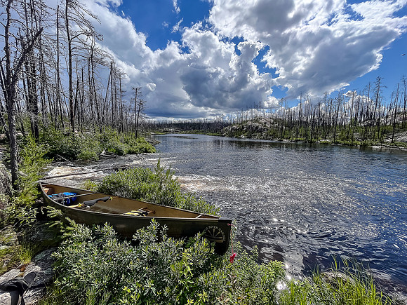 The Lunch Lake end of the 150m portage from East Lunch Lake.