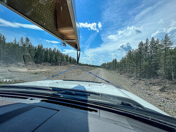 The Iriam Lake Road is a huge fire break after the 2021 wildfires.