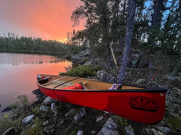 Gorgeous evening views over Bunny Lake from campsite "BU".