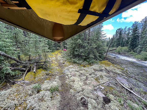 The 200m portage just north of East Lunch Lake is scenic.