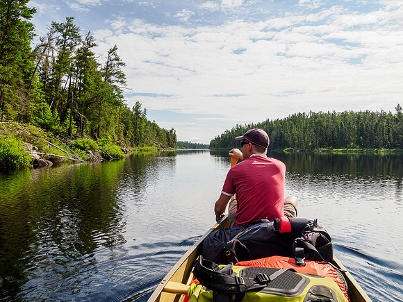 Paddling a gorgeous channel north of Bunny Lake.