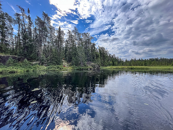 Paddling away from the 400m portage.