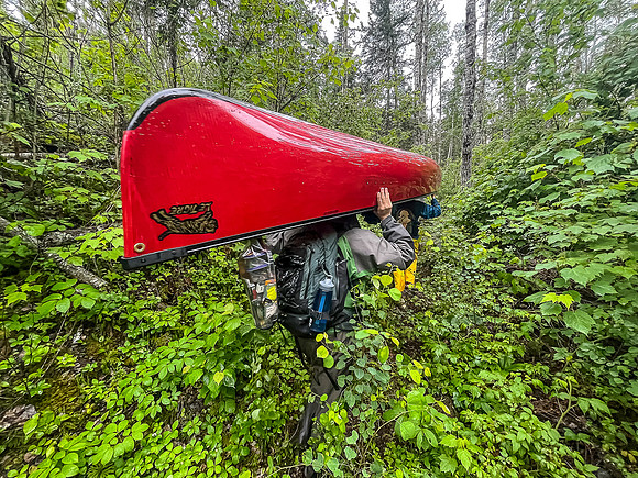 The 300m "Roots & Rocks" portage between Leano and Bunny Lake.