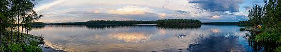Gorgeous evening views over Bunny Lake from campsite "BU".
