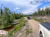 The Iriam Lake Road is a huge fire break after the 2021 wildfires.