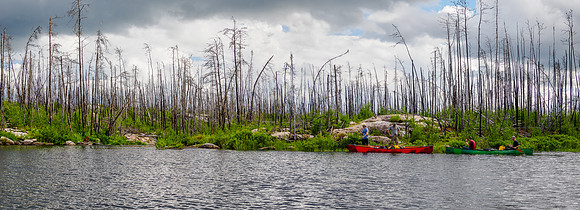 Starting the 150m portage between East Lunch and Lunch Lake.