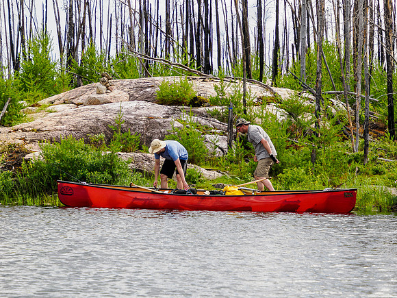 Starting the 150m portage between East Lunch and Lunch Lake.