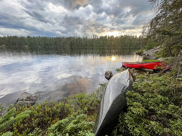 Camp on site "KU" in Bunny Lake.