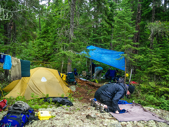Our rustic campsite on Dragon Lake.