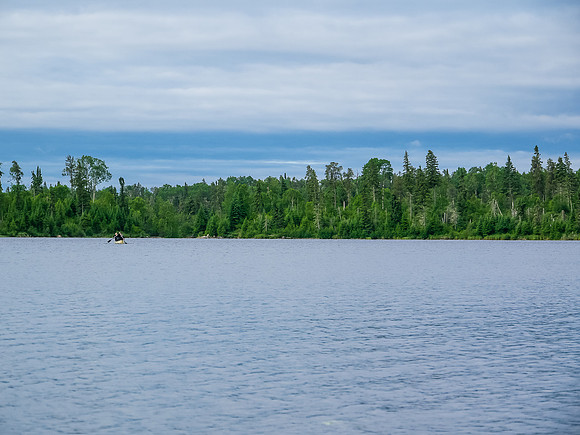 Paddling to Leano Lake on Saturday morning.