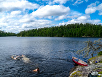 A cold, but very refreshing swim in Leano Lake.