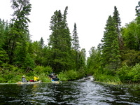 Portaging out of Talon Lake towards Boomerang.