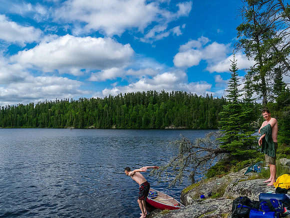 A cold, but very refreshing swim in Leano Lake.